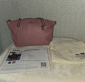 Coach Pebbled Leather Shoulder Bag in Dusty Rose